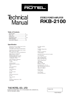 Rotel RKB-2100 - Technical manual 